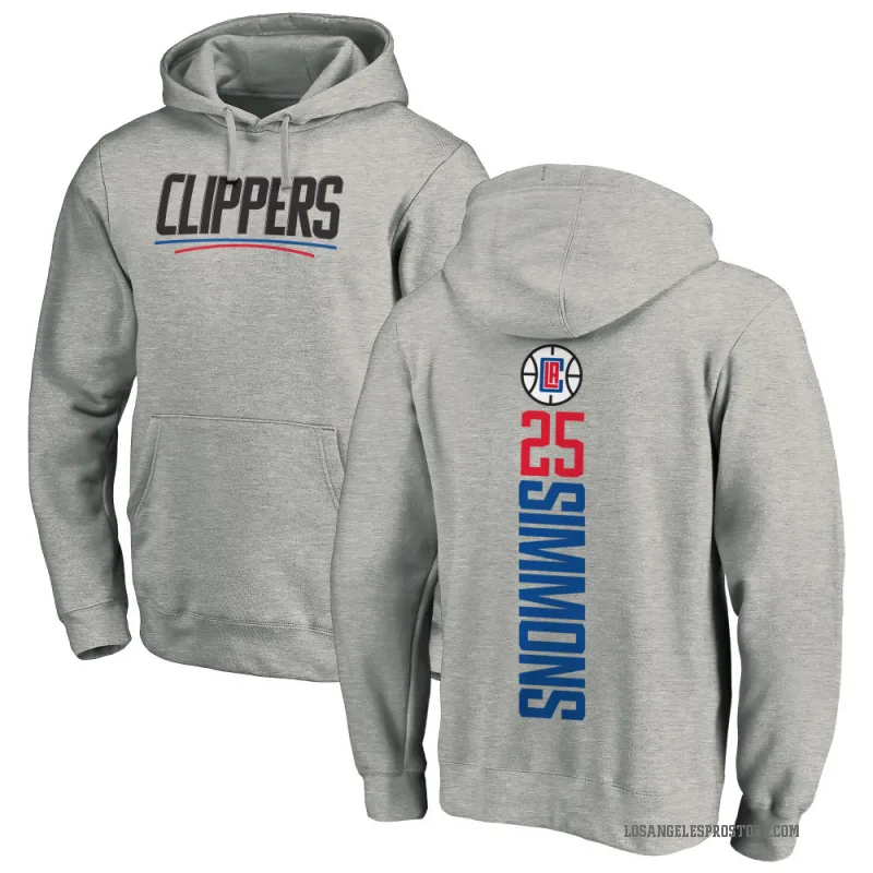 Ben Simmons Men's Los Angeles Clippers Branded Ash Backer Pullover Hoodie
