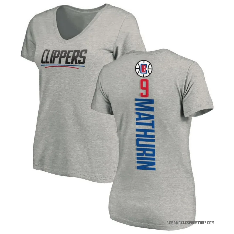 Bennedict Mathurin Women's Los Angeles Clippers Ash Backer T-Shirt