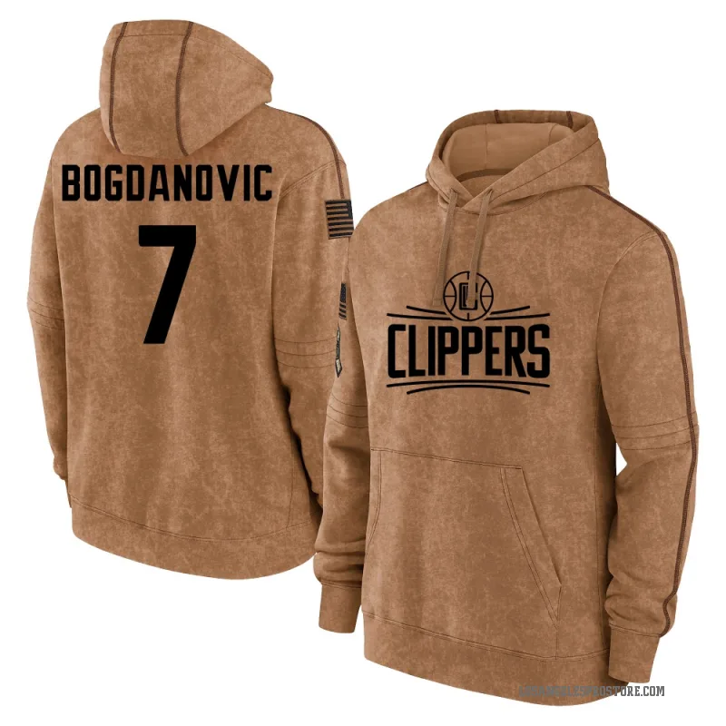 Bogdan Bogdanovic Men's Brown Los Angeles Clippers 2023 Salute to Service Club Pullover Hoodie