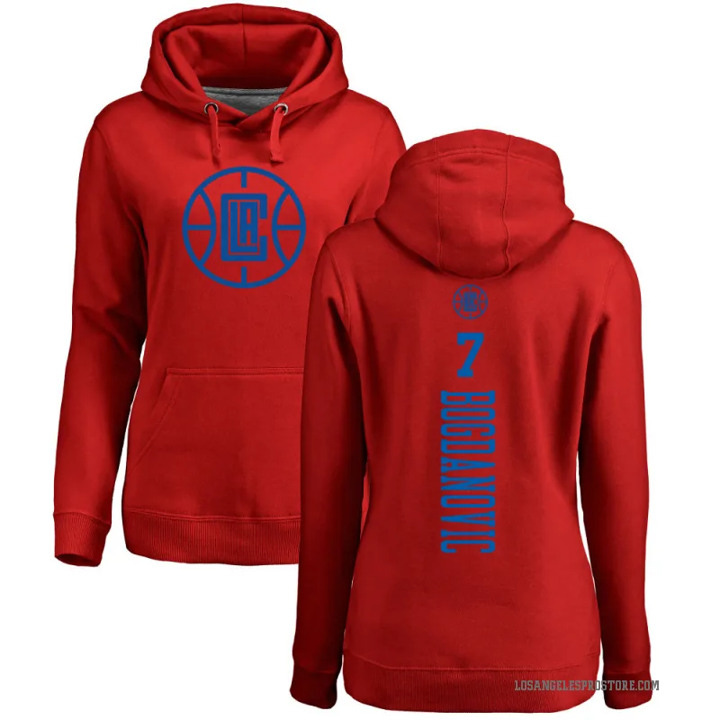 Bogdan Bogdanovic Women's Red Los Angeles Clippers Branded One Color Backer Pullover Hoodie