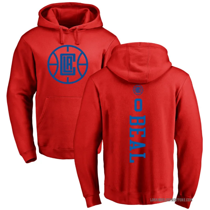 Bradley Beal Men's Red Los Angeles Clippers Branded One Color Backer Pullover Hoodie