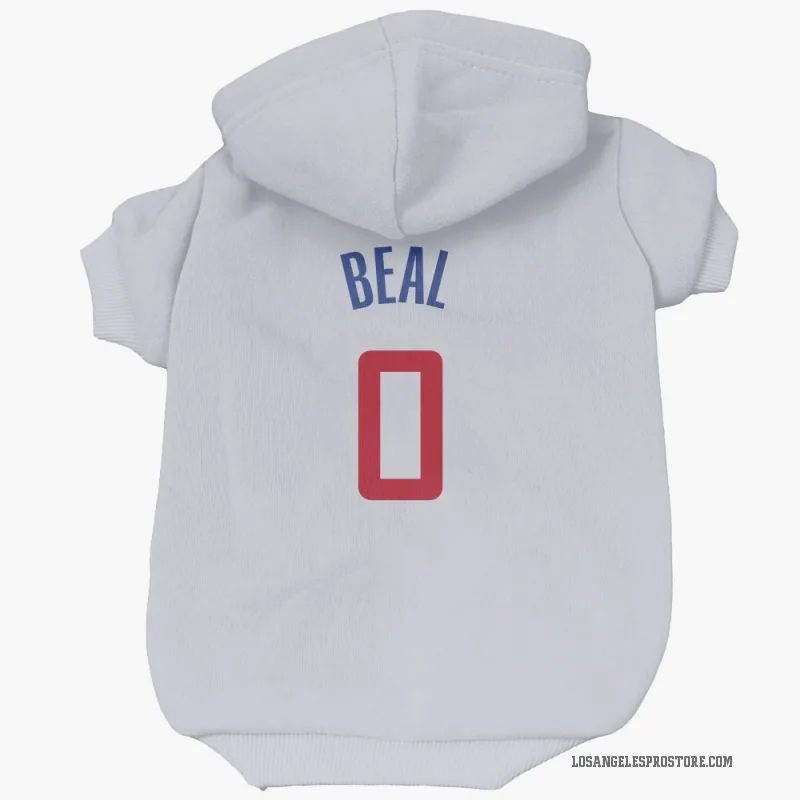 Bradley Beal  White Los Angeles Clippers  Cat & Dog Pet Hoodie