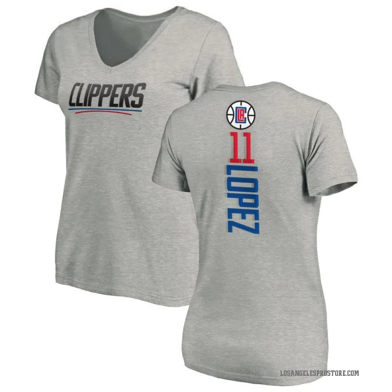 Brook Lopez Women's Los Angeles Clippers Ash Backer T-Shirt