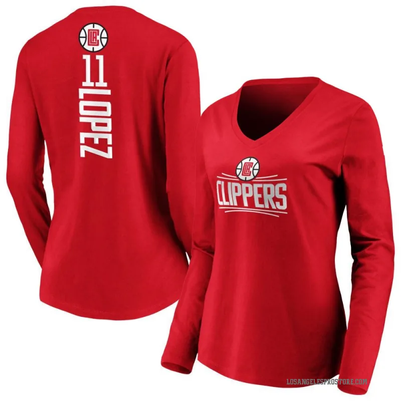 Brook Lopez Women's Royal Los Angeles Clippers Backer Long Sleeve T-Shirt
