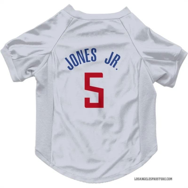 Derrick Jones Jr.  White Los Angeles Clippers  Cat & Dog Pet Jersey