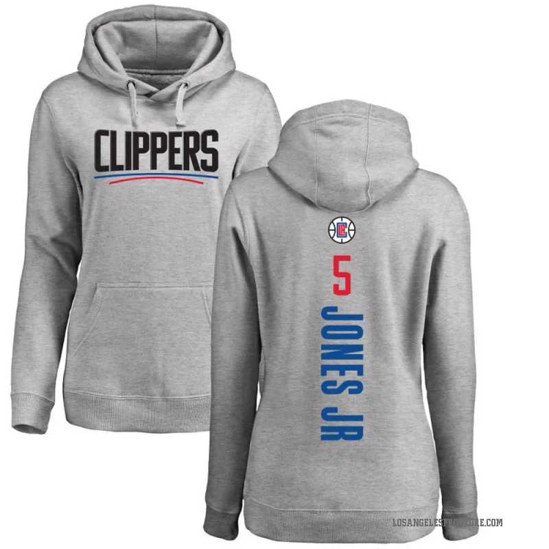Derrick Jones Jr. Women's Los Angeles Clippers Branded Ash Backer Pullover Hoodie