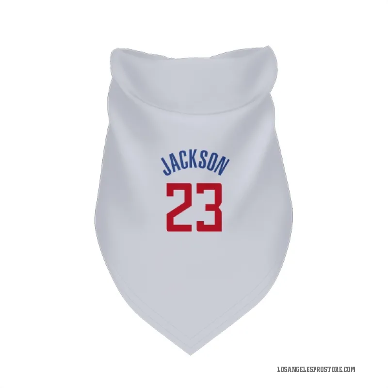 Isaiah Jackson  White Los Angeles Clippers  Cat & Dog Pet Bandana