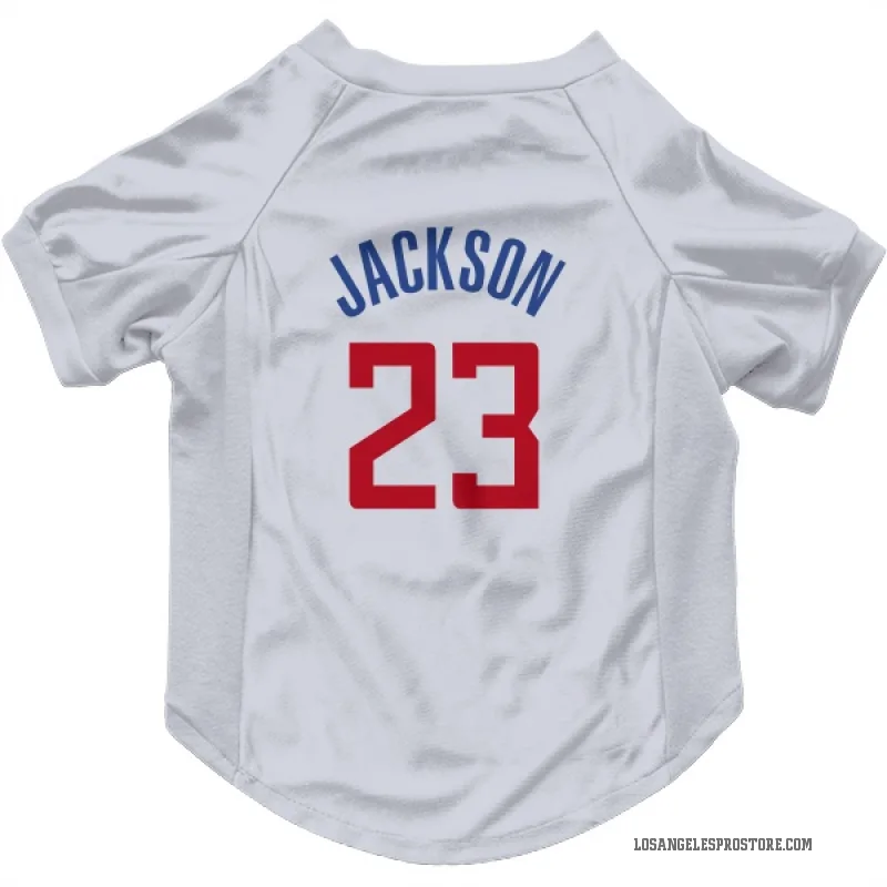 Isaiah Jackson  White Los Angeles Clippers  Cat & Dog Pet Jersey