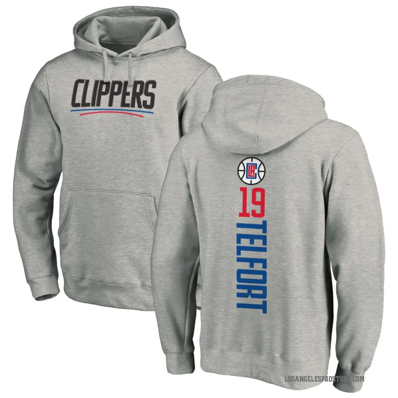 Jahmyl Telfort Men's Los Angeles Clippers Branded Ash Backer Pullover Hoodie