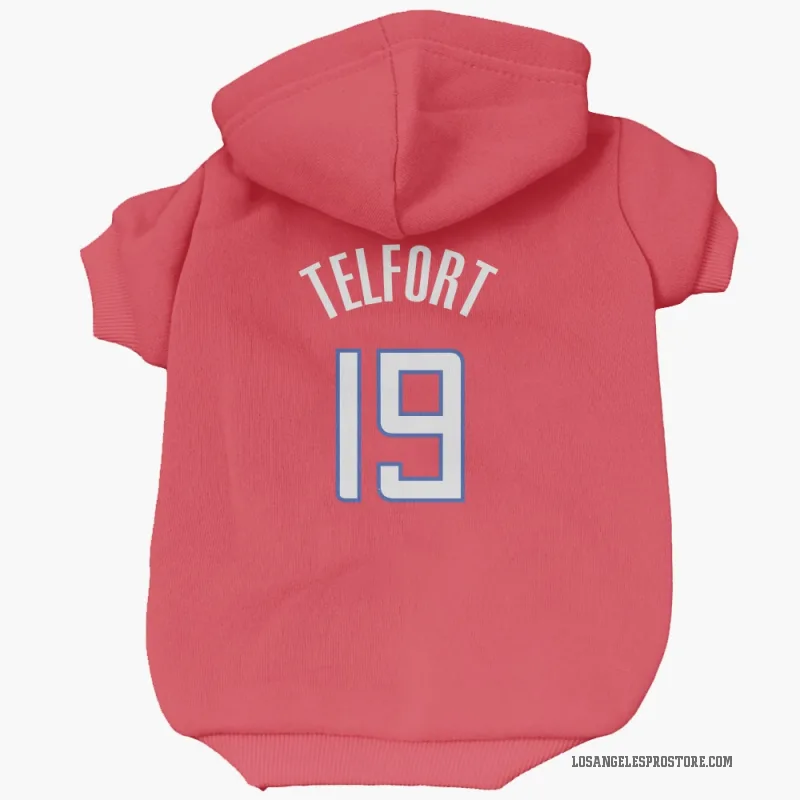 Jahmyl Telfort  Red Los Angeles Clippers  Cat & Dog Pet Hoodie