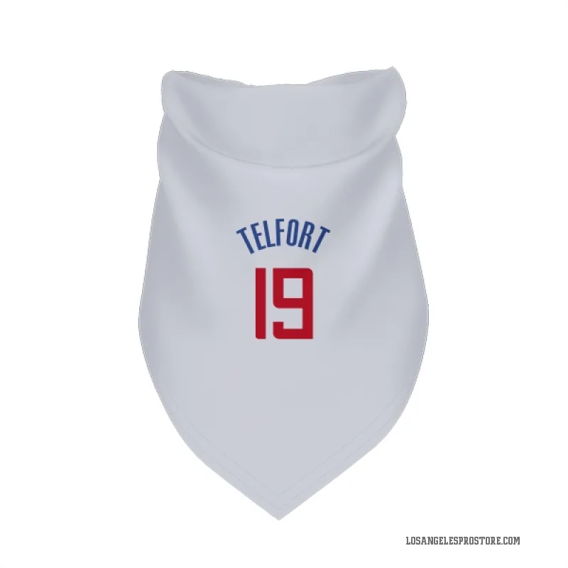 Jahmyl Telfort  White Los Angeles Clippers  Cat & Dog Pet Bandana
