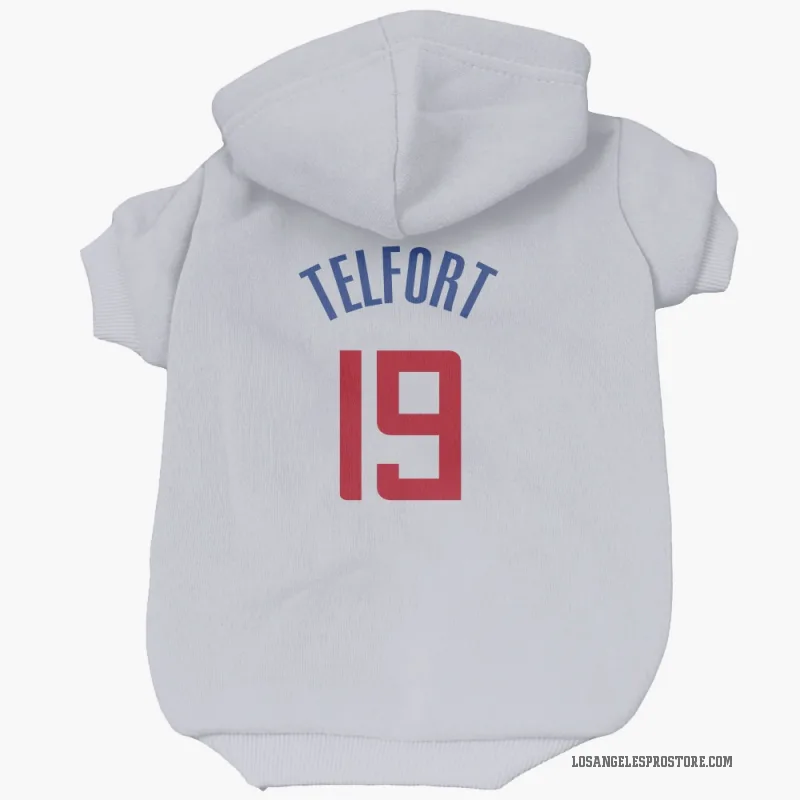 Jahmyl Telfort  White Los Angeles Clippers  Cat & Dog Pet Hoodie