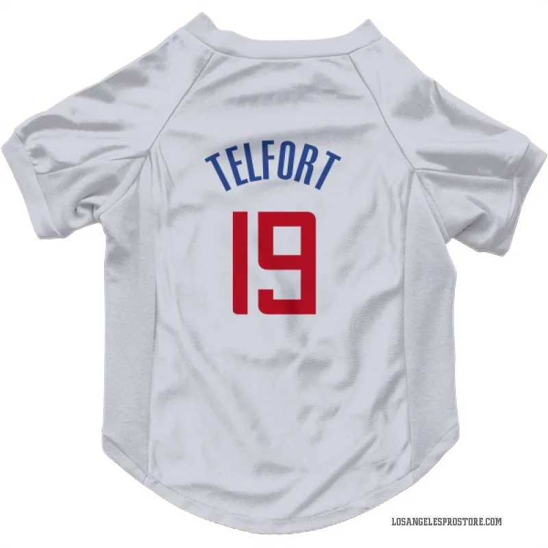Jahmyl Telfort  White Los Angeles Clippers  Cat & Dog Pet Jersey