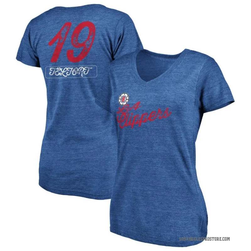 Jahmyl Telfort Women's Royal Los Angeles Clippers Sideline V-Neck T-Shirt