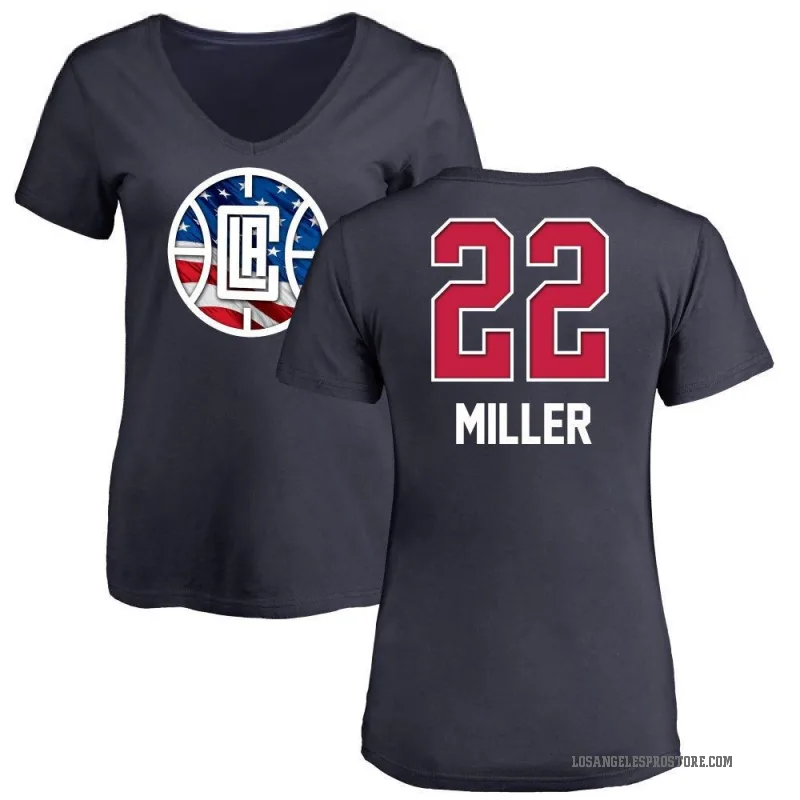 Jordan Miller Women's Navy Los Angeles Clippers Name and Number Banner Wave V-Neck T-Shirt