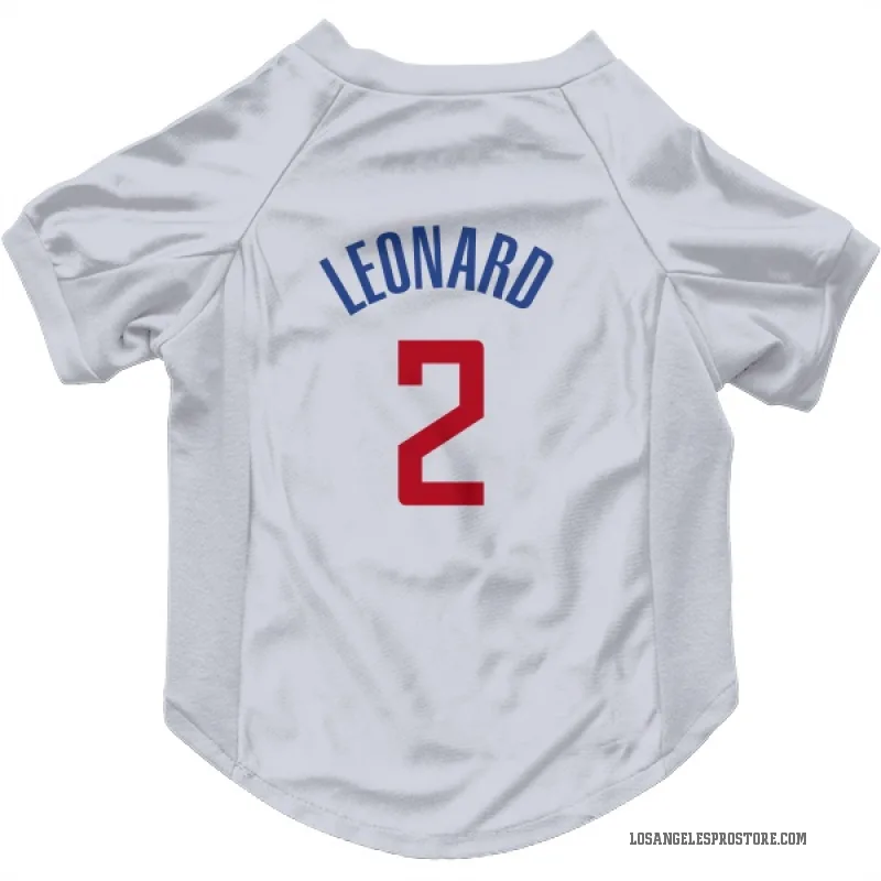 Kawhi Leonard  White Los Angeles Clippers  Cat & Dog Pet Jersey