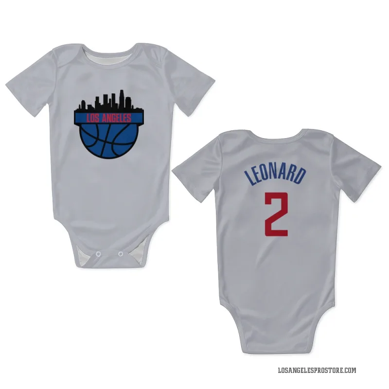 Kawhi Leonard  White Los Angeles Clippers  Newborn & Infant Bodysuit