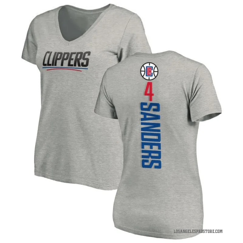 Kobe Sanders Women's Los Angeles Clippers Ash Backer T-Shirt