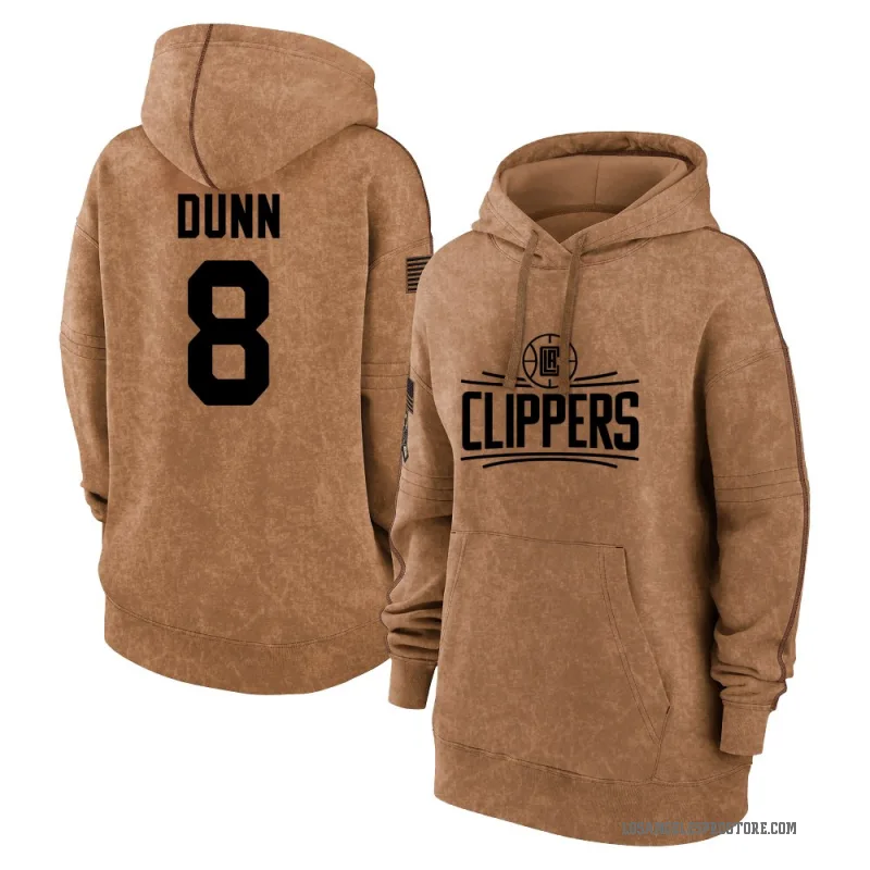 Kris Dunn Women's Brown Los Angeles Clippers 2023 Salute to Service Pullover Hoodie
