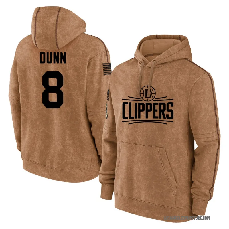 Kris Dunn Youth Brown Los Angeles Clippers 2023 Salute to Service Club Pullover Hoodie
