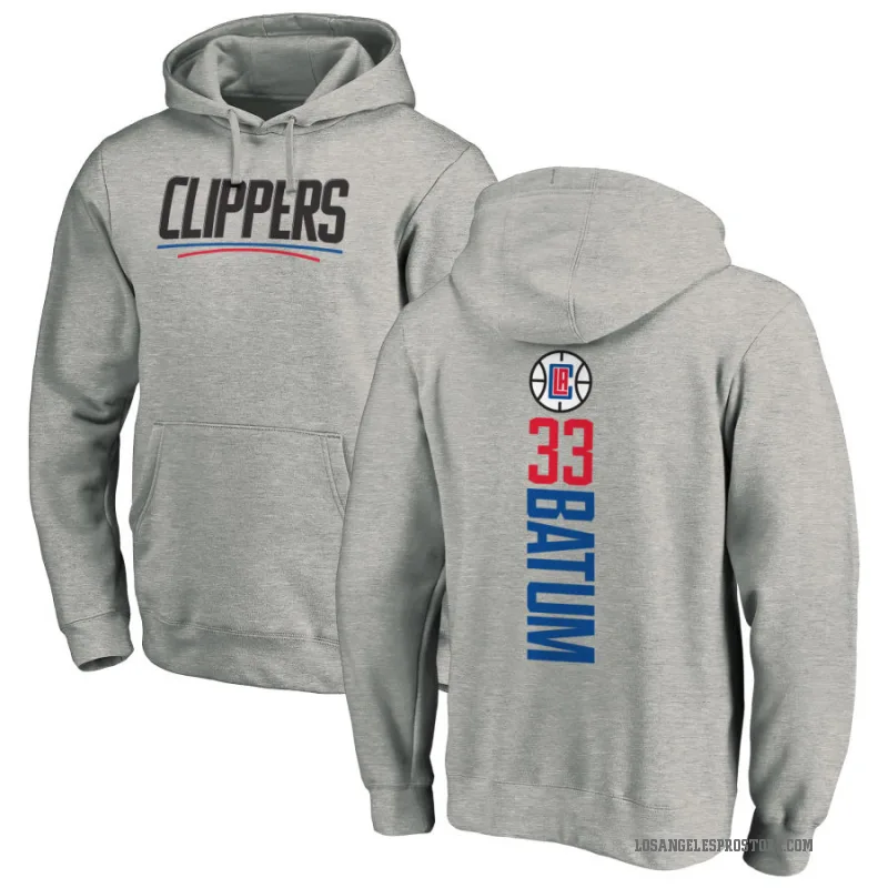 Nicolas Batum Men's Los Angeles Clippers Branded Ash Backer Pullover Hoodie
