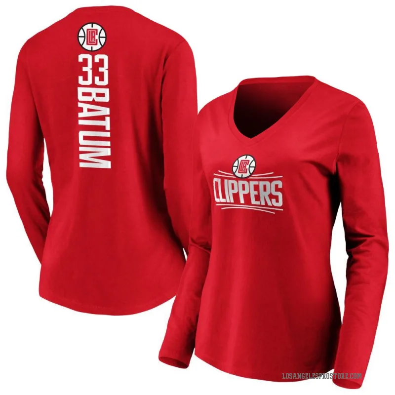 Nicolas Batum Women's Royal Los Angeles Clippers Backer Long Sleeve T-Shirt