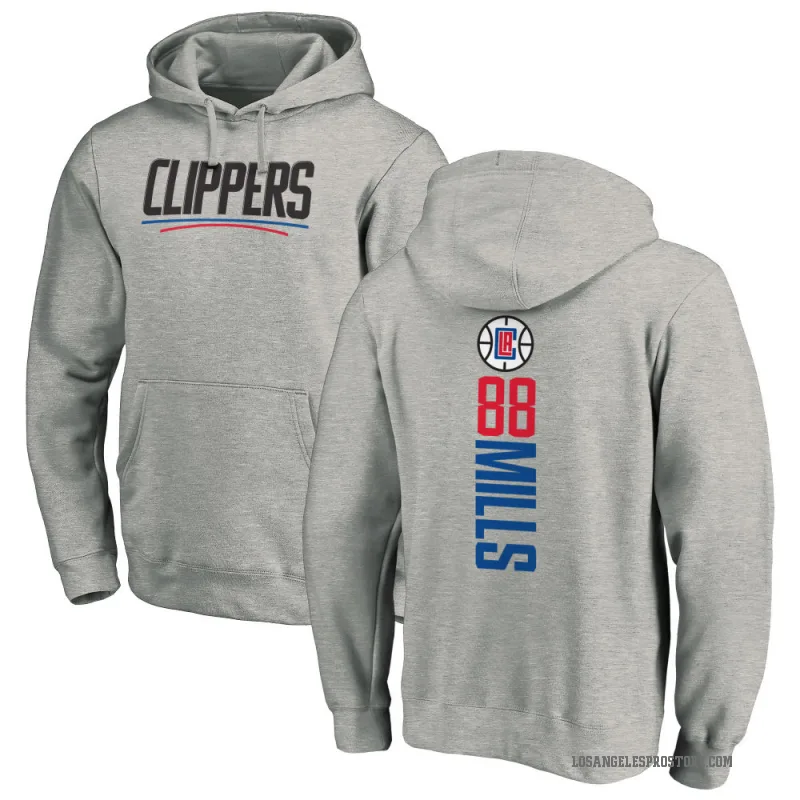 Patty Mills Men's Los Angeles Clippers Branded Ash Backer Pullover Hoodie