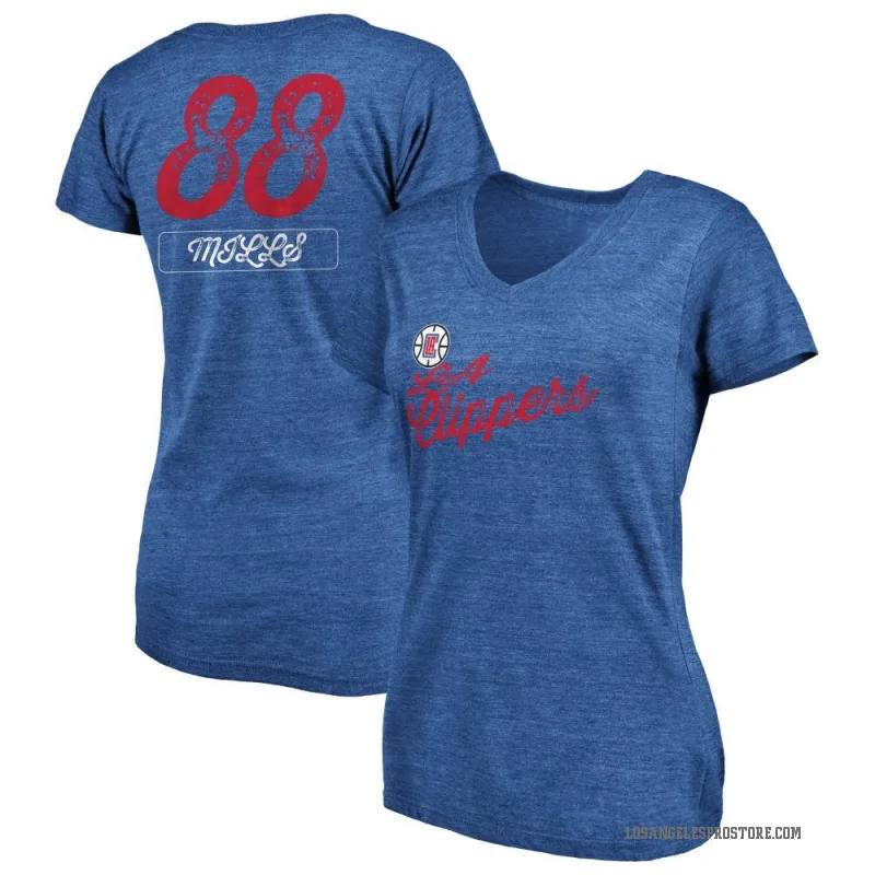 Patty Mills Women's Royal Los Angeles Clippers Sideline V-Neck T-Shirt