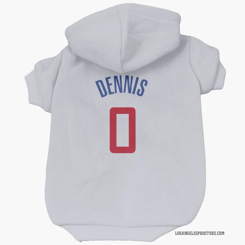 RayJ Dennis  White Los Angeles Clippers  Cat & Dog Pet Hoodie