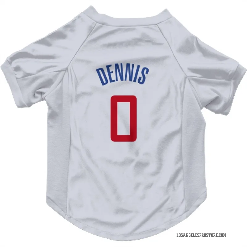 RayJ Dennis  White Los Angeles Clippers  Cat & Dog Pet Jersey