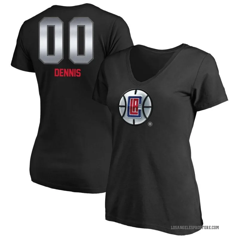 RayJ Dennis Women's Black Los Angeles Clippers Midnight Mascot T-Shirt