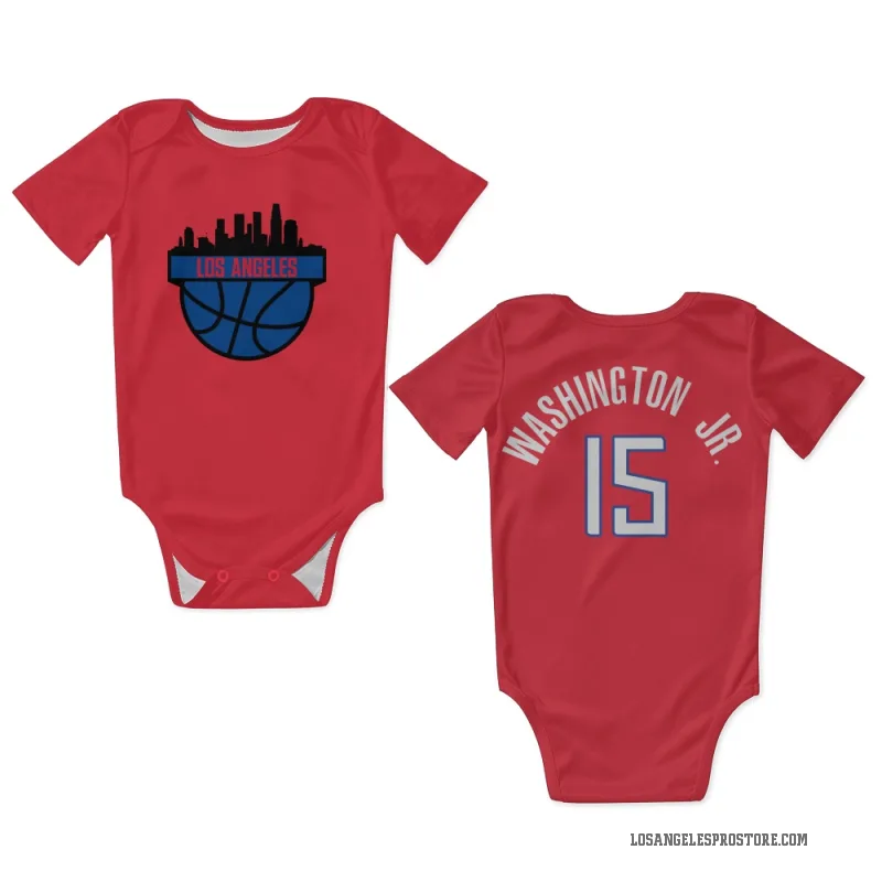 TyTy Washington Jr.  Red Los Angeles Clippers  Newborn & Infant Bodysuit