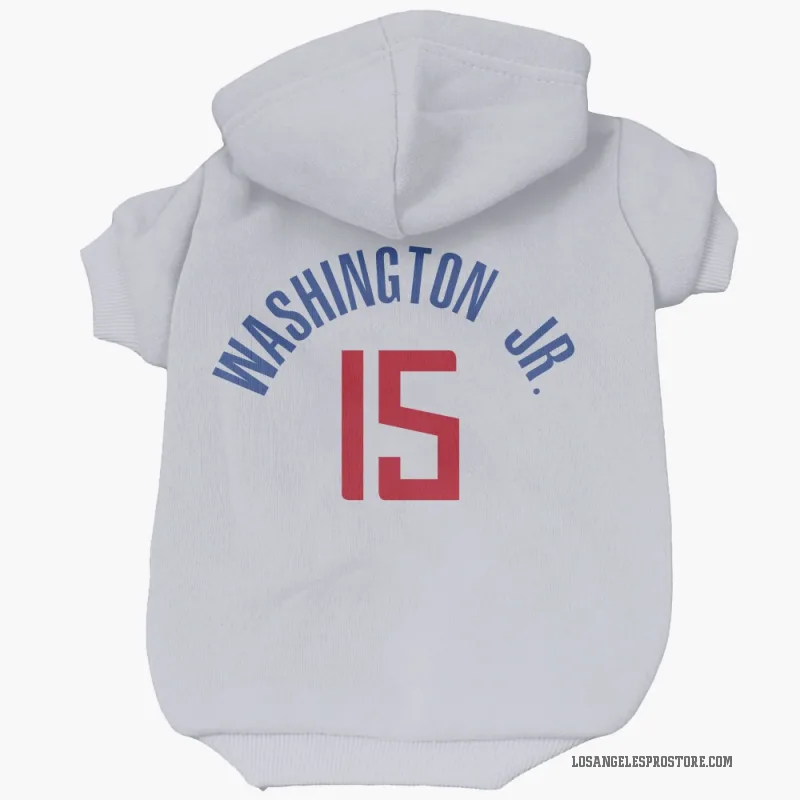 TyTy Washington Jr.  White Los Angeles Clippers  Cat & Dog Pet Hoodie