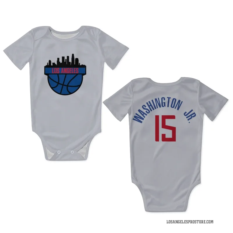 TyTy Washington Jr.  White Los Angeles Clippers  Newborn & Infant Bodysuit