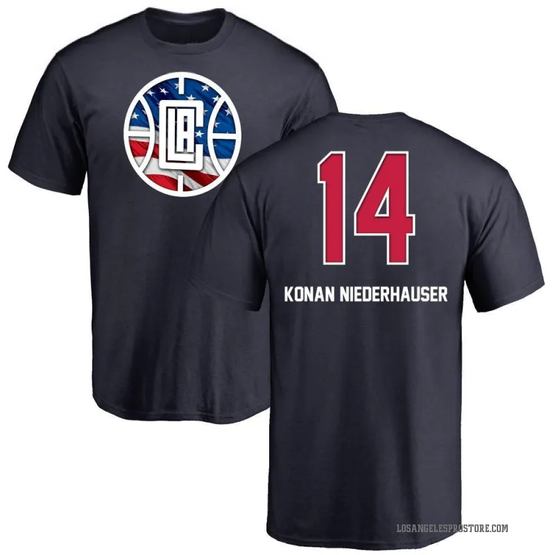 Yanic Konan Niederhauser Men's Navy Los Angeles Clippers Name and Number Banner Wave T-Shirt