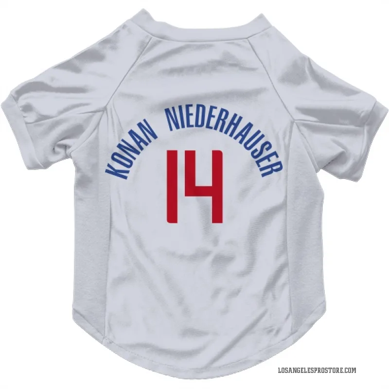 Yanic Konan Niederhauser  White Los Angeles Clippers  Cat & Dog Pet Jersey