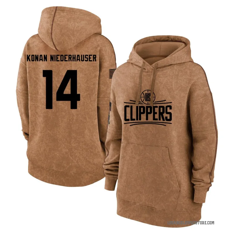 Yanic Konan Niederhauser Women's Brown Los Angeles Clippers 2023 Salute to Service Pullover Hoodie