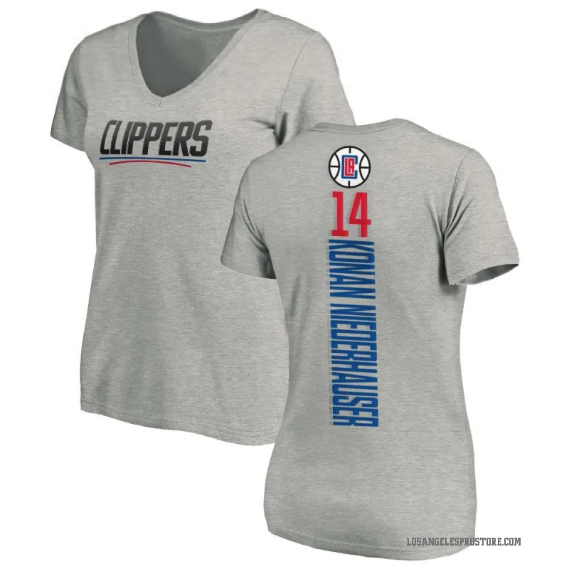 Yanic Konan Niederhauser Women's Los Angeles Clippers Ash Backer T-Shirt