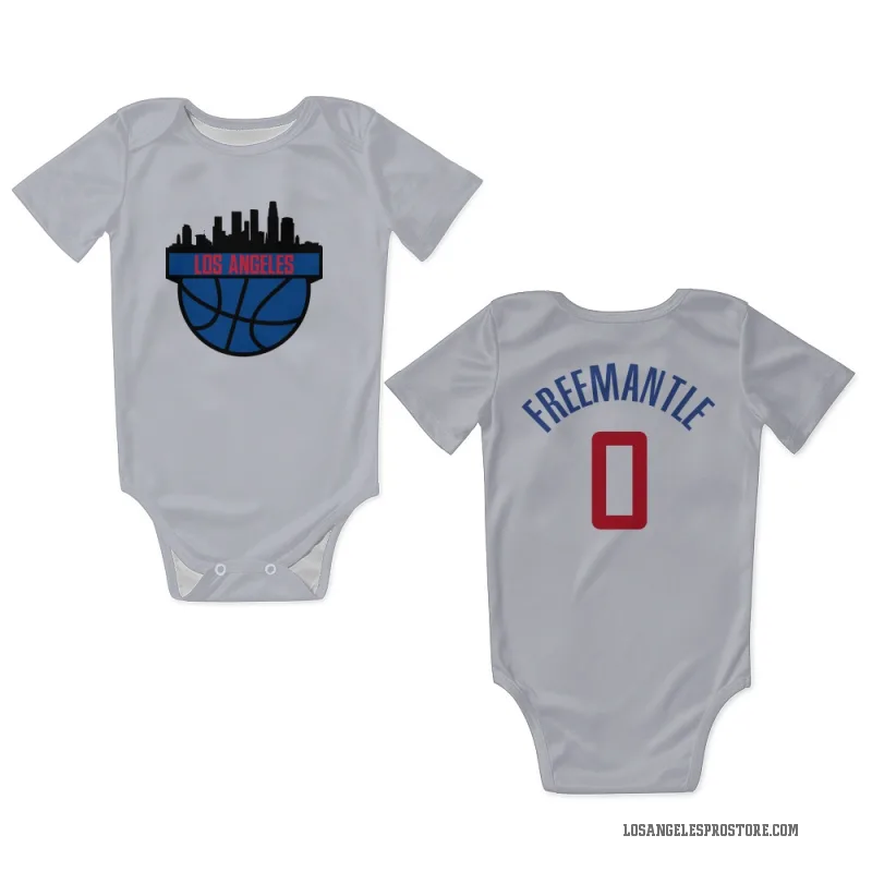 Zach Freemantle  White Los Angeles Clippers  Newborn & Infant Bodysuit